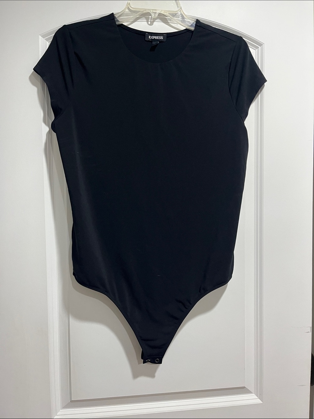 Express Black Short-Sleeve Crew Neck Bodysuit